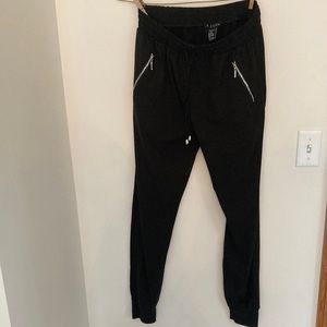 R. Sofia Black Joggers with Zippers and a Drawstring (size medium)